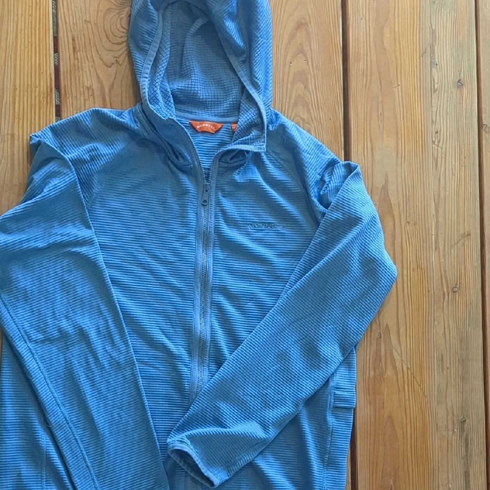 Merrell Blue Zip Up Sweater with Hood